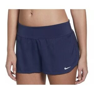 Nike Swim Shorts Women Size Large Navy Blue Boardshorts‎ Ness9389-440